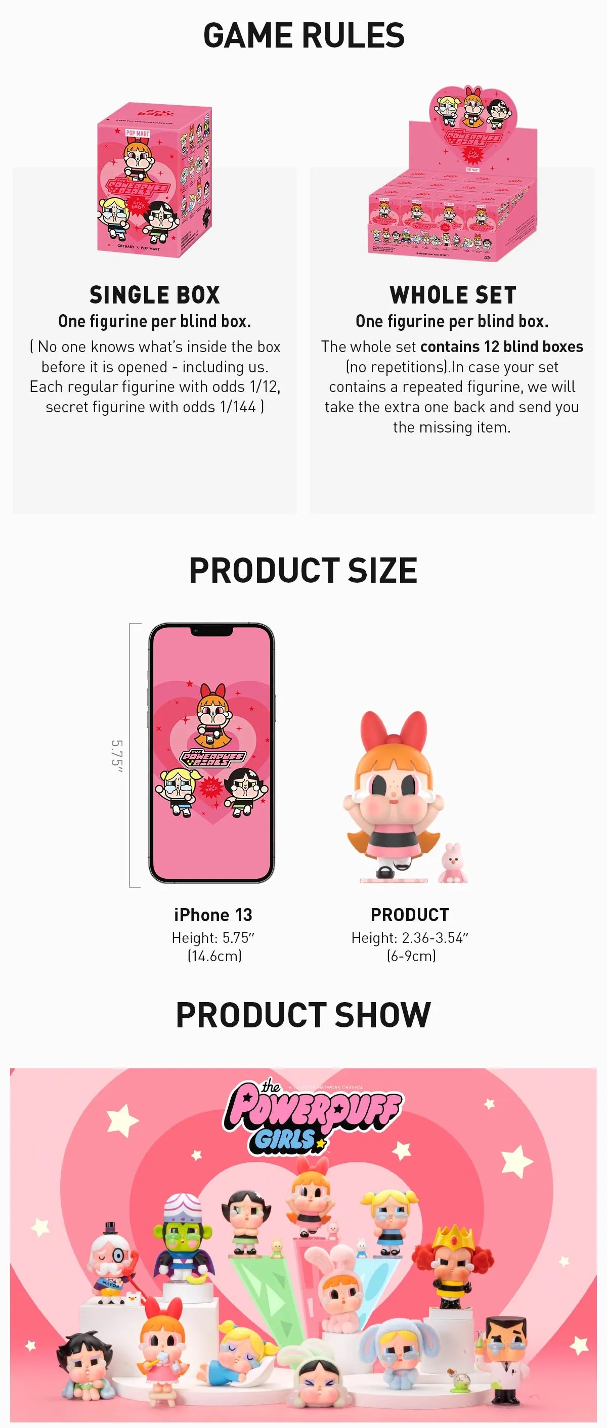 CRYBABY x Powerpuff Girls Series Figures (open box)