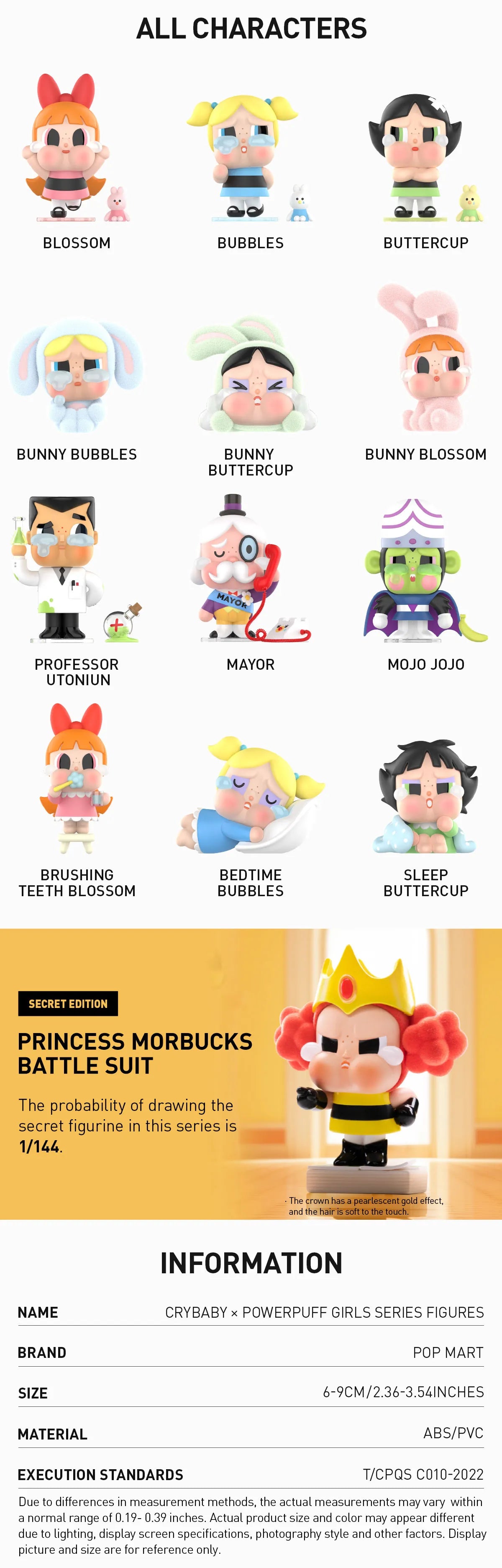 CRYBABY x Powerpuff Girls Series Figures (open box)