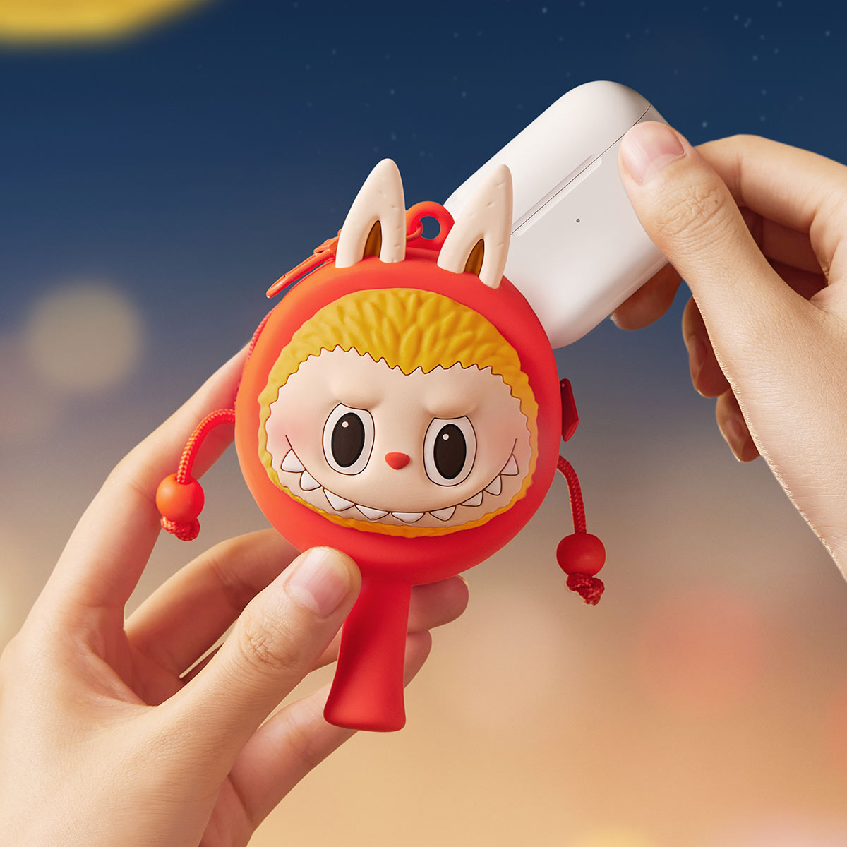 POP MART THE MONSTERS Let's Have Fun Together Series-Rattle-drum Earphone Case