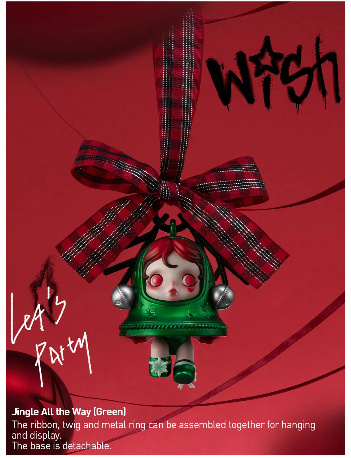SKULLPANDA Tell Me What You Want Series Figures-Jingle All the Way(green)(open box)