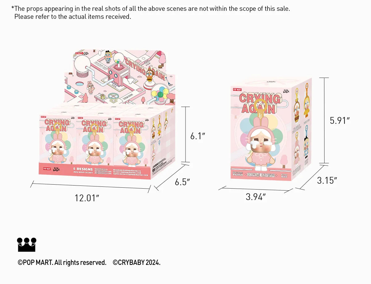 CRYBABY Crying Again Series-Vinyl Face Plush Blind Box (open box)