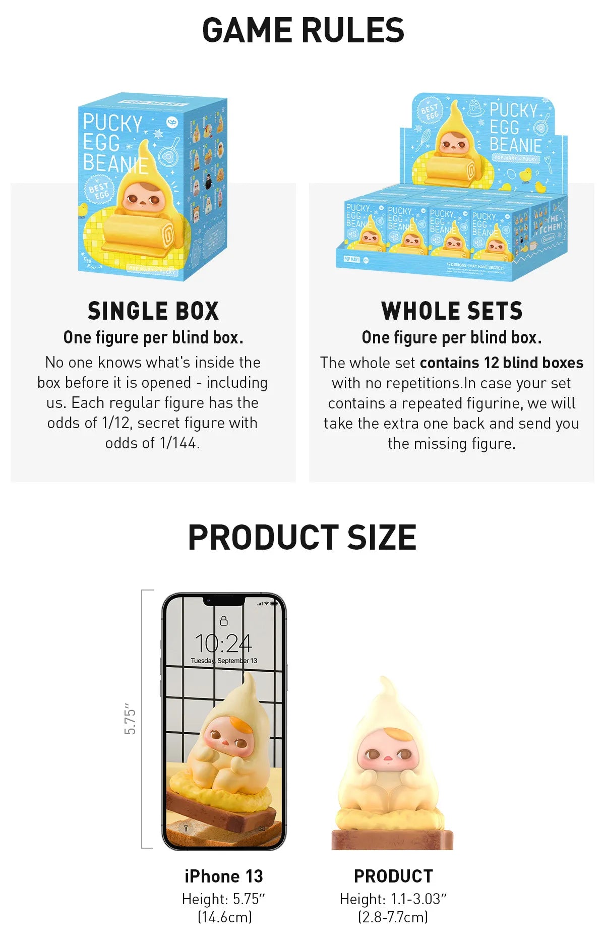 PUCKY Egg Beanie Series Figures - Whole Box of 12