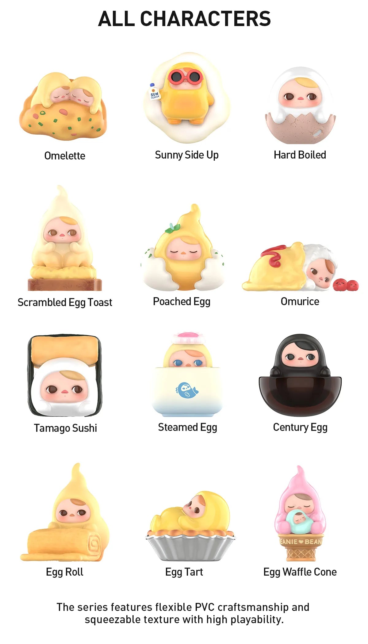 PUCKY Egg Beanie Series Figures - Scrambled Egg Toast (Confirmed Style)