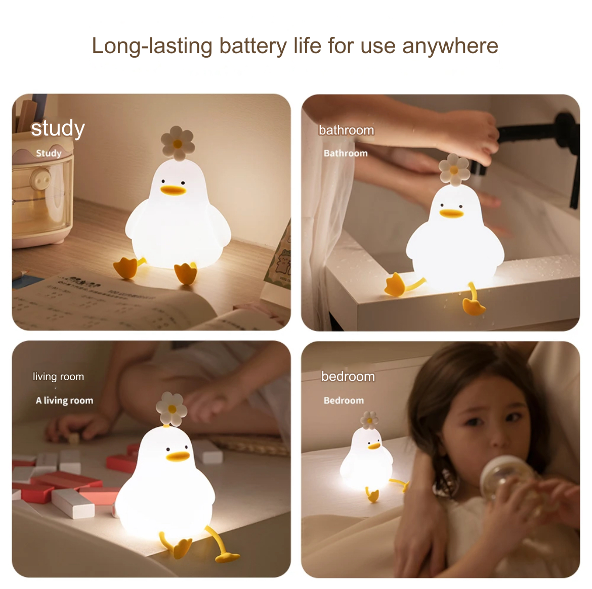 Flower Duck Touch Lamp, a cute and practical night light, a creative gift.