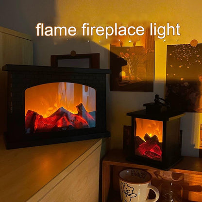 LED Simulated Flame Lamp - Faux Fireplace Ambient Light, Vintage Style