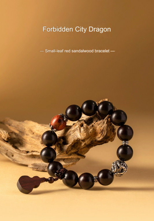 Shenlong small leaf red sandalwood men's bracelet