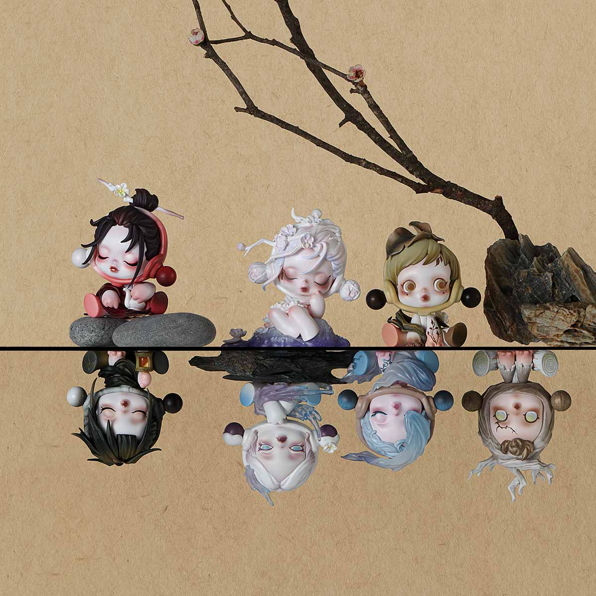 POP MART SKULLPANDA The Ink Plum Blossom Series Figures（open box）