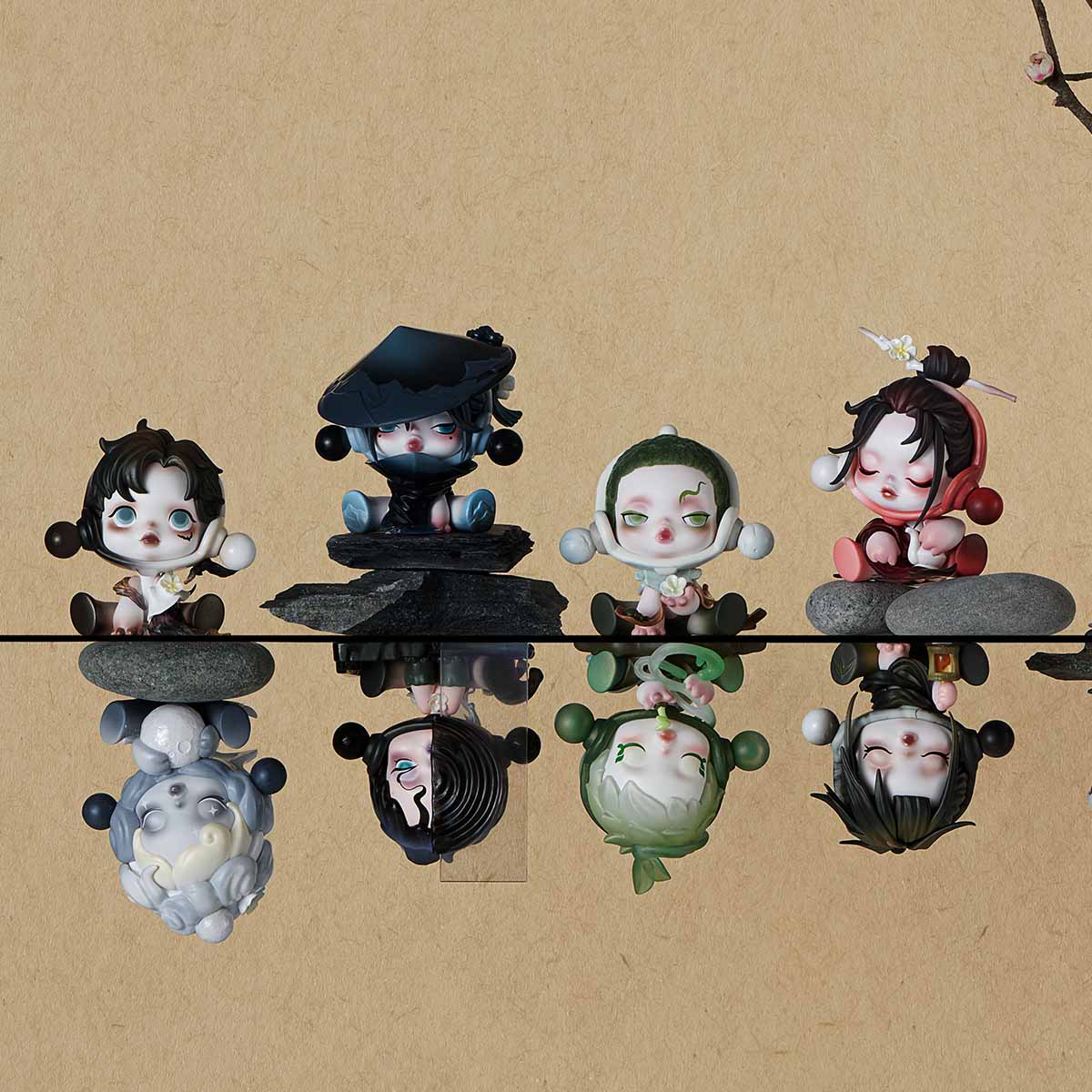 POP MART SKULLPANDA The Ink Plum Blossom Series Figures（open box）