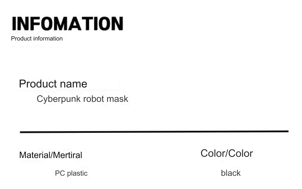 Cyberpunk series functional style sci-fi robot cos comic exhibition mask toy