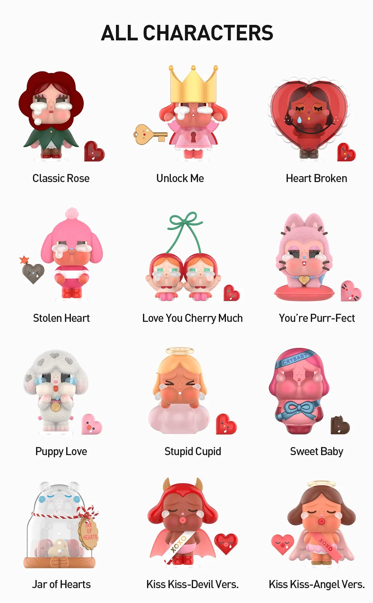 CRYBABY Crying For Love Series Figures (open box)