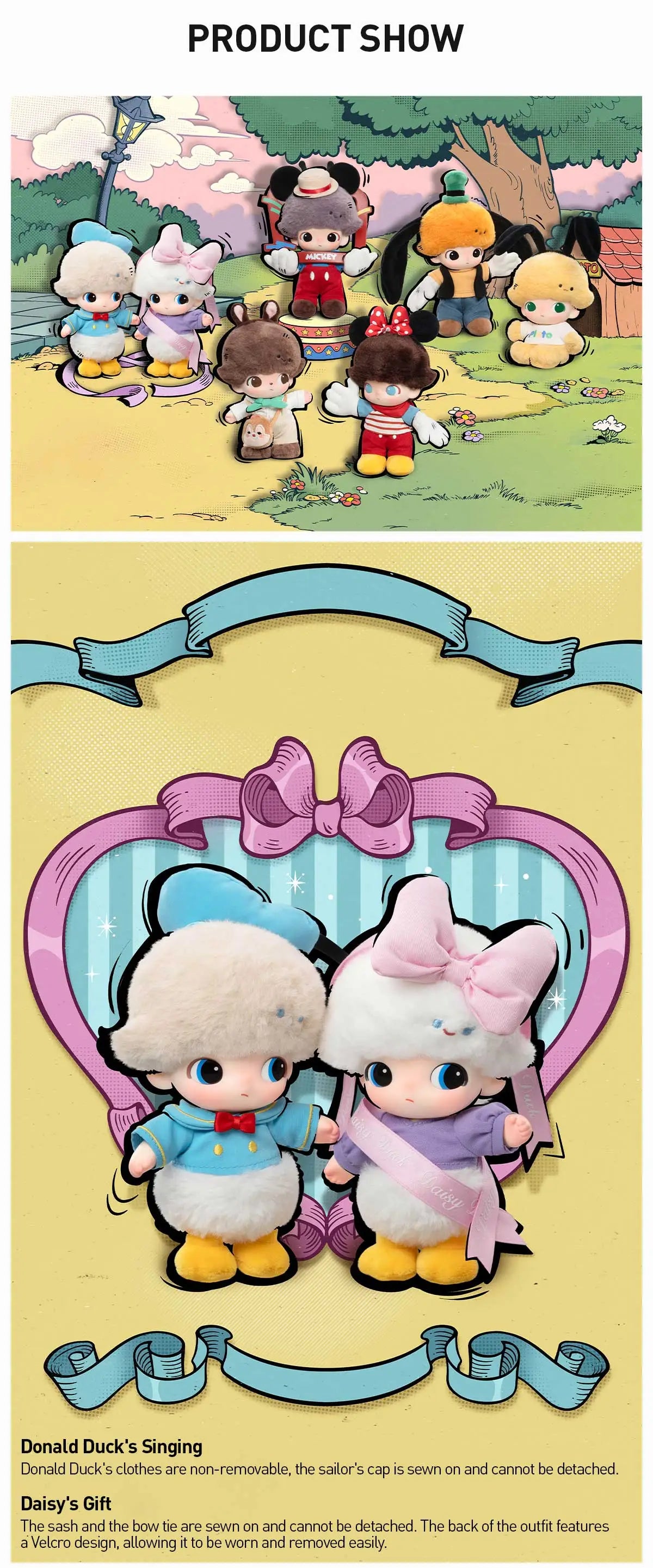DIMOO WORLD x DISNEY Series-Vinyl Plush Keychain Blind Box (open box)
