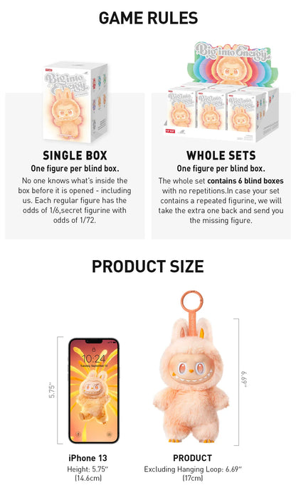 POP MART THE MONSTERS - Big into Energy Series-Vinyl Plush Pendant Blind Box - Happiness (Confirmed Style)