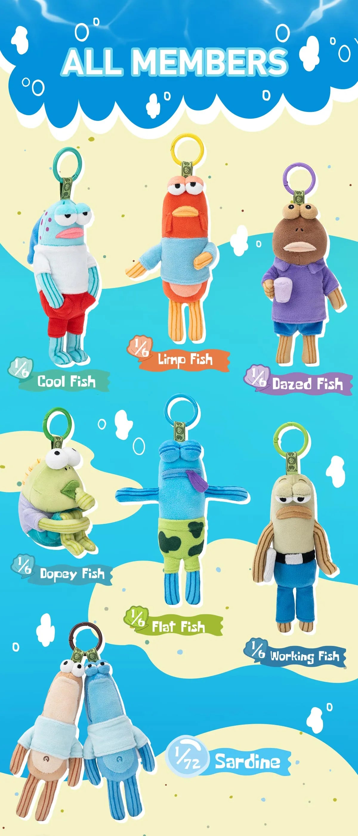 Bikini Bottom Buddies - Whimsical Plush - Flat Fish (Confirmed Style)