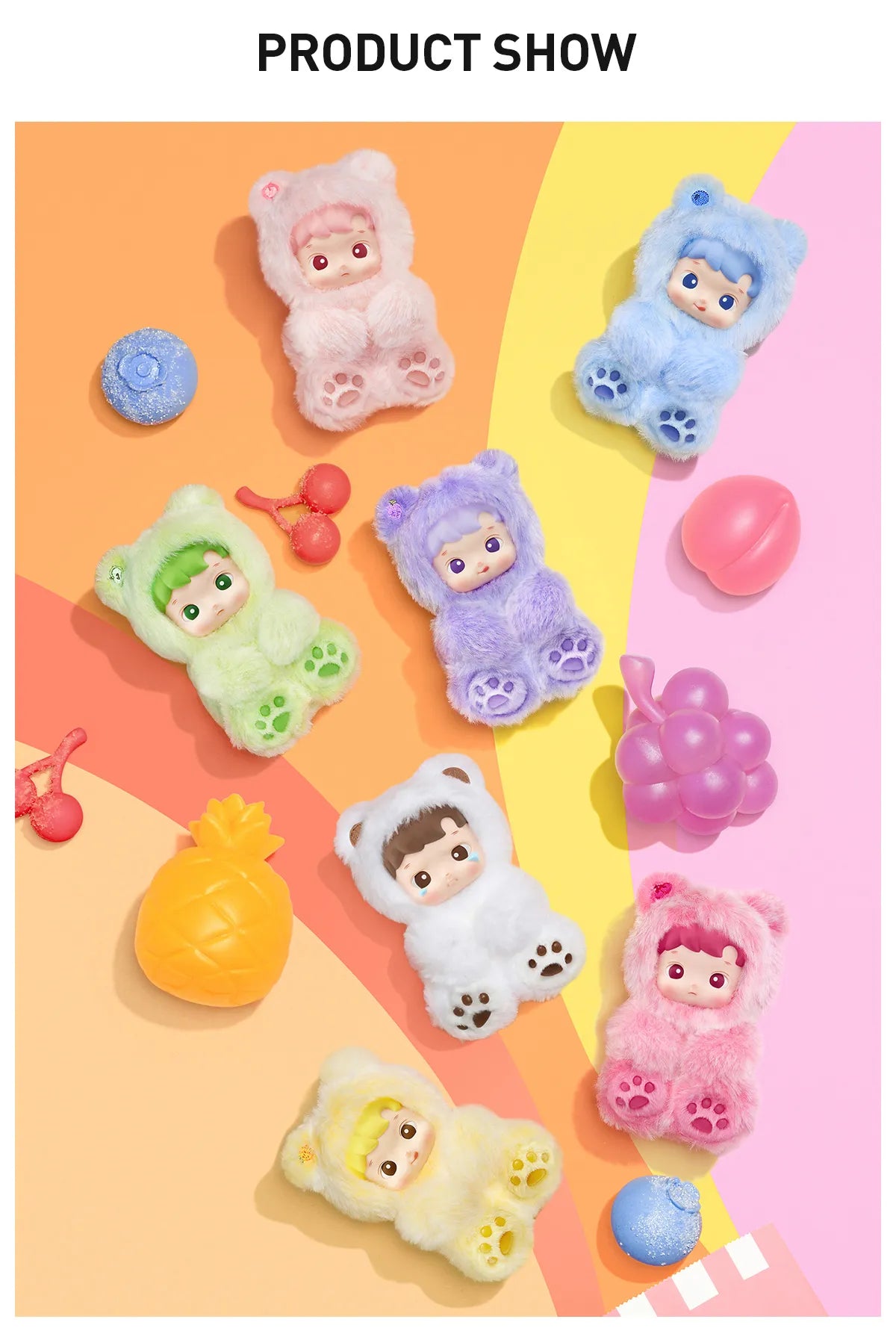 HACIPUPU Gummy Bear Series-Vinyl Plush Pendant Blind Box - Whole Set of 6