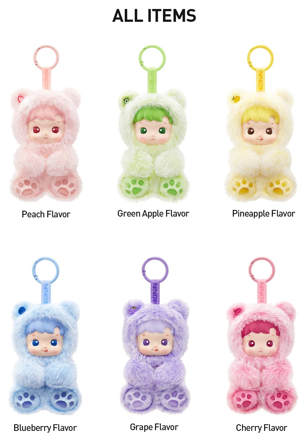 HACIPUPU Gummy Bear Series-Vinyl Plush Pendant Blind Box - Cherry Flavor (Confirmed Style)
