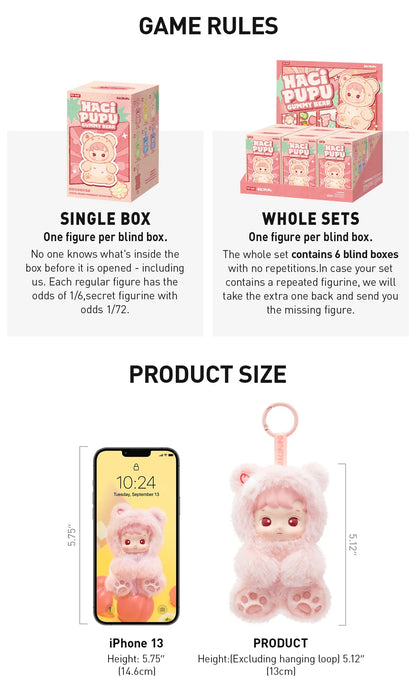 HACIPUPU Gummy Bear Series-Vinyl Plush Pendant Blind Box - Latte Flavor [Secret] (Confirmed Style)