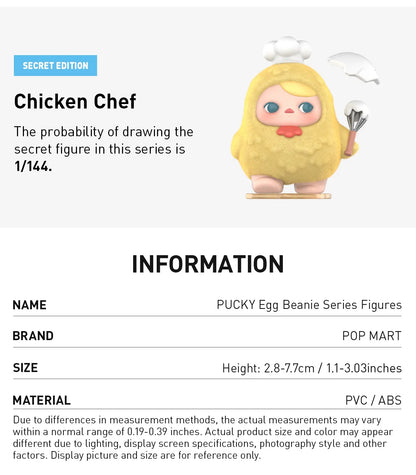 PUCKY Egg Beanie Series Figures - Omelette (Confirmed Style)