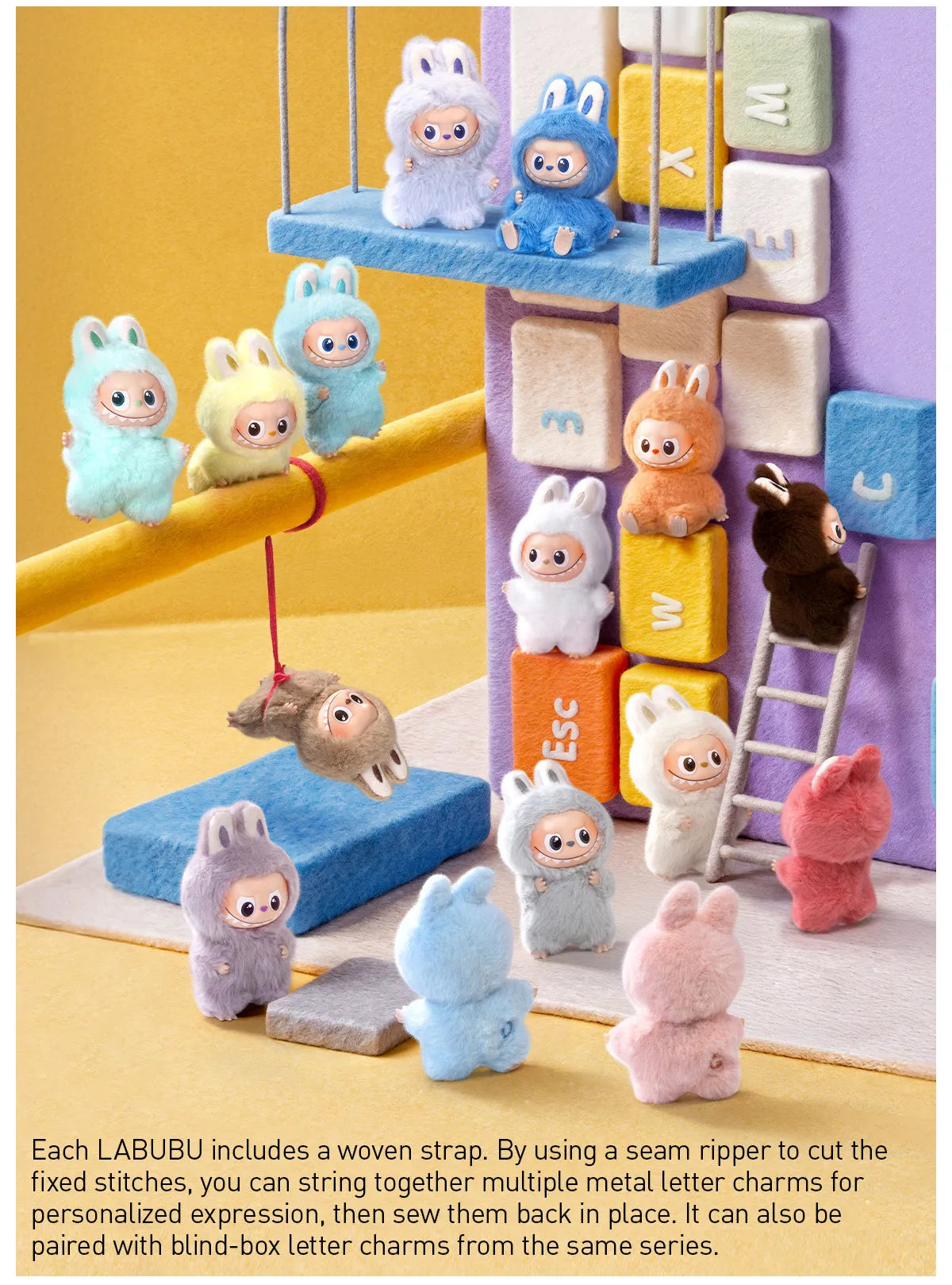 THE MONSTERS Pin for Love Series-Vinyl Plush Pendant Blind Box - R (Confirmed Style)