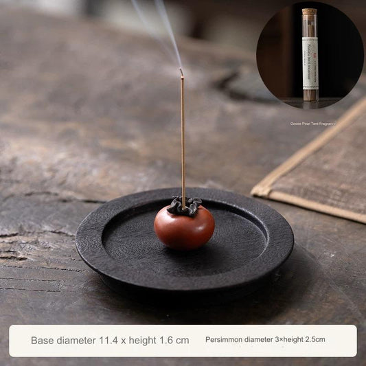 Mini Persimmon Incense Burner - Creative Ornament, Small Incense Burner