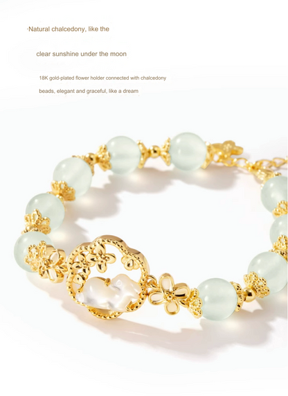 Cultural and creative golden branch jade rabbit bracelet osmanthus bracelet