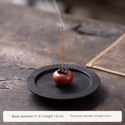 Mini Persimmon Incense Burner - Creative Ornament, Small Incense Burner