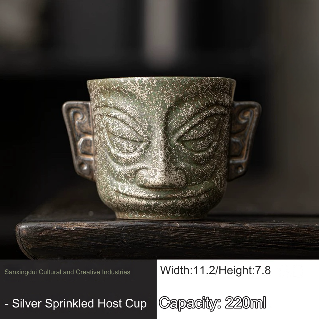 Sanxingdui Cultural and Creative Golden Mask Teacup