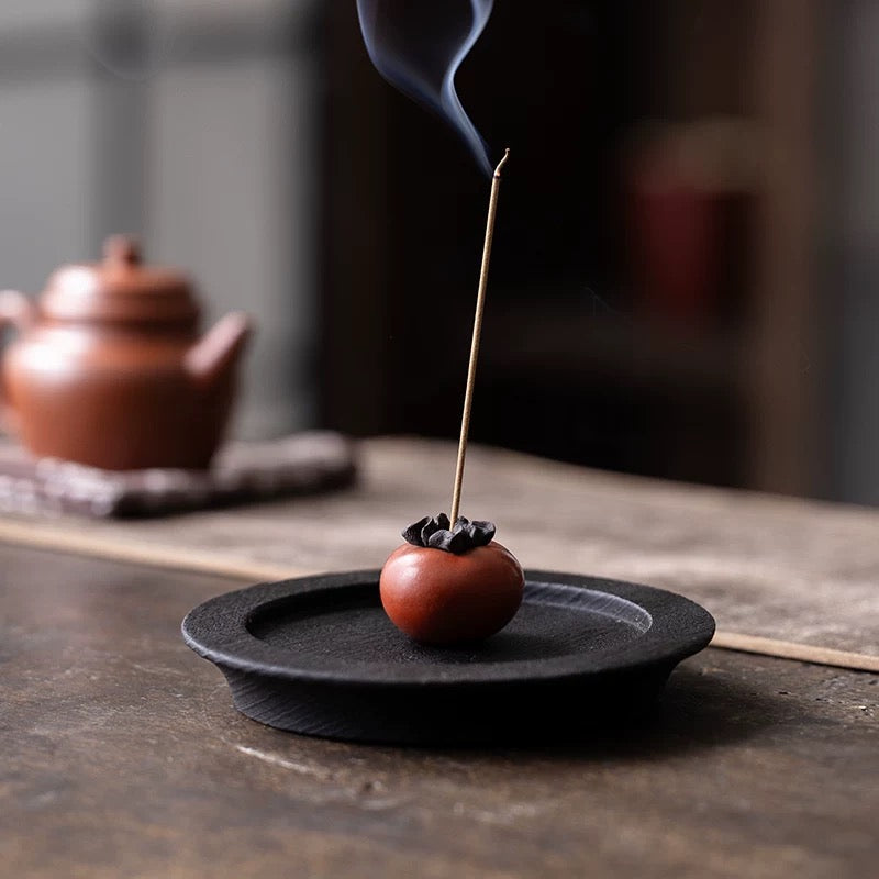 Mini Persimmon Incense Burner - Creative Ornament, Small Incense Burner