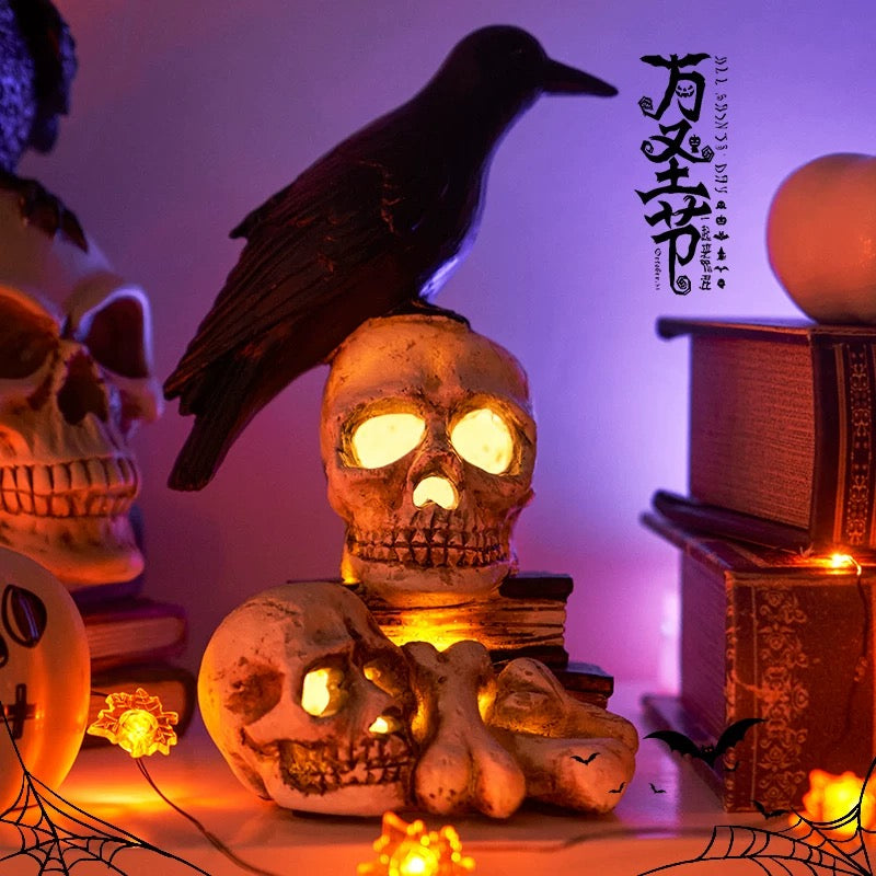 Halloween Glowing Skull - Ambient Mini Ornament for Bar Queue Scene Decoration