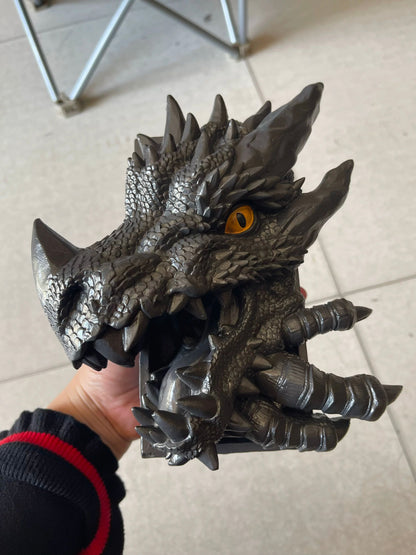 Realistic Dragon Head Ornament - Resin Craft