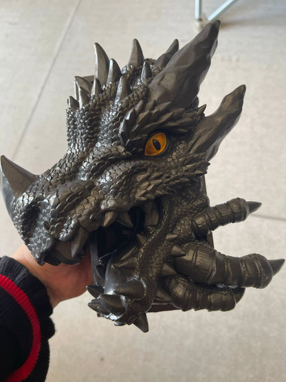 Realistic Dragon Head Ornament - Resin Craft