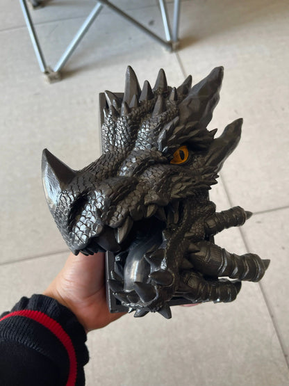 Realistic Dragon Head Ornament - Resin Craft