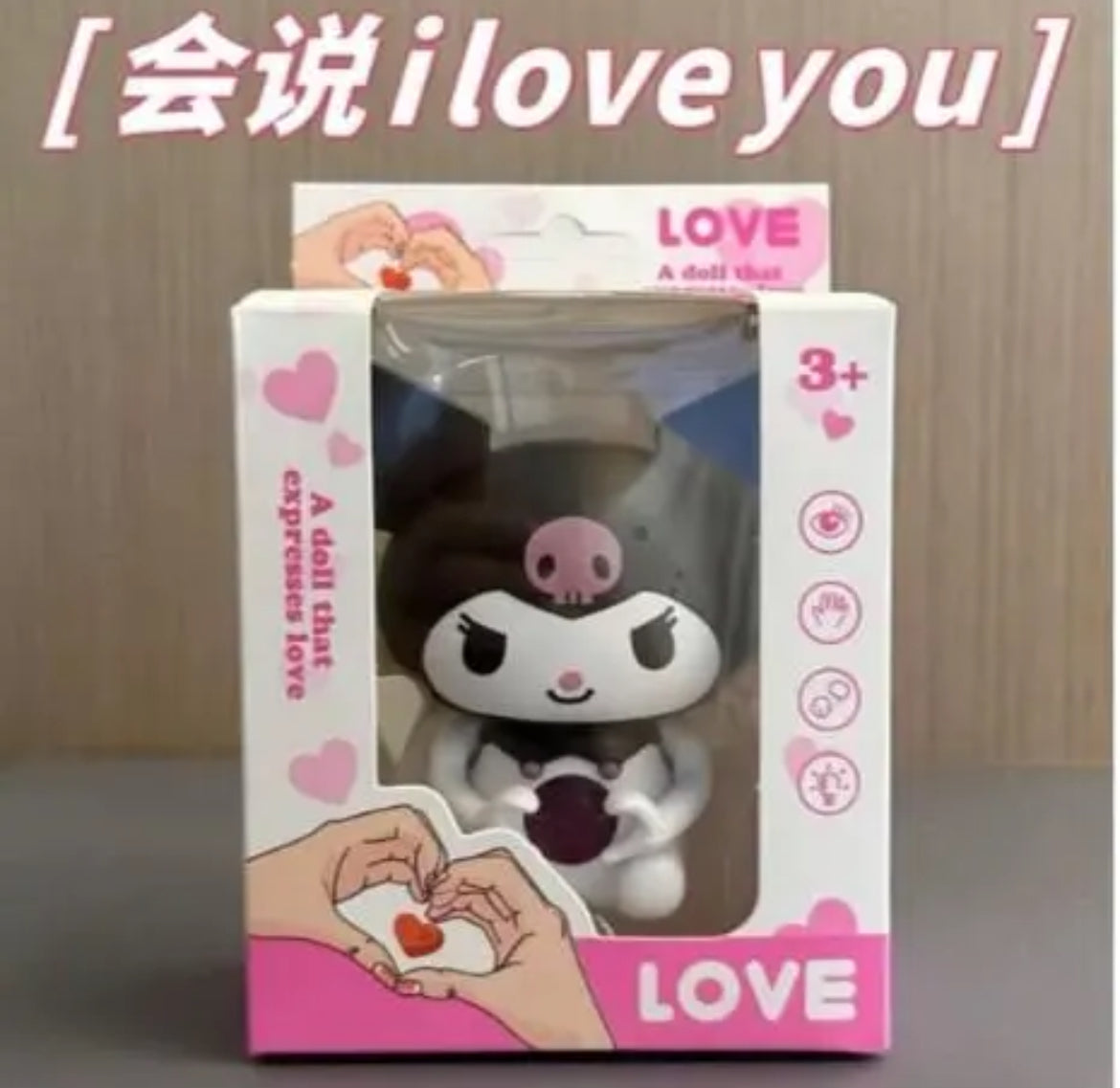 Adorable small gift, heart-posing Kuromi, confession toy, glowing pendant