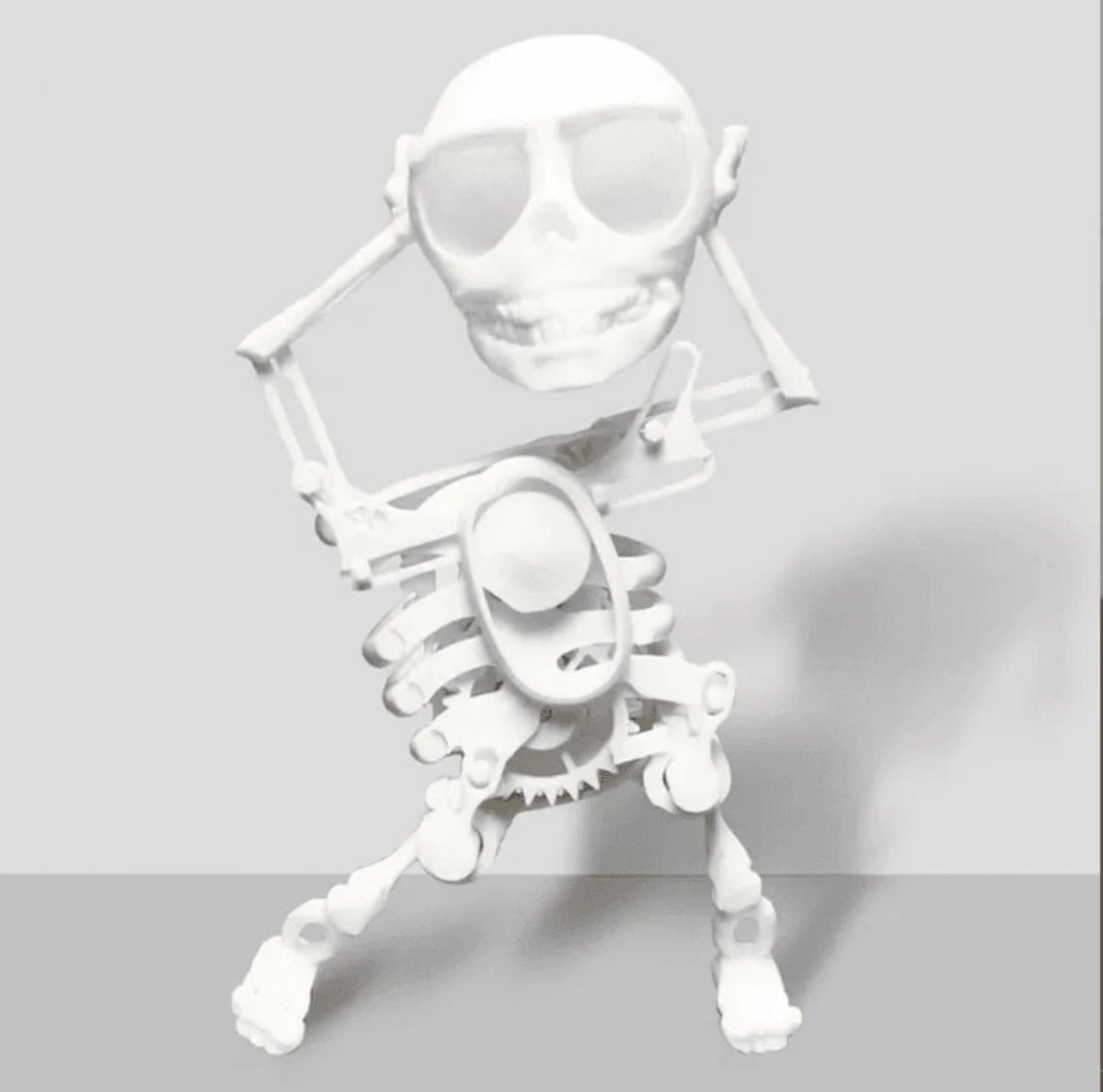 Funny Dancing Skeleton, 3D Wobbling Skeleton, Manual Wind-Up Skeleton, Creative Ornament