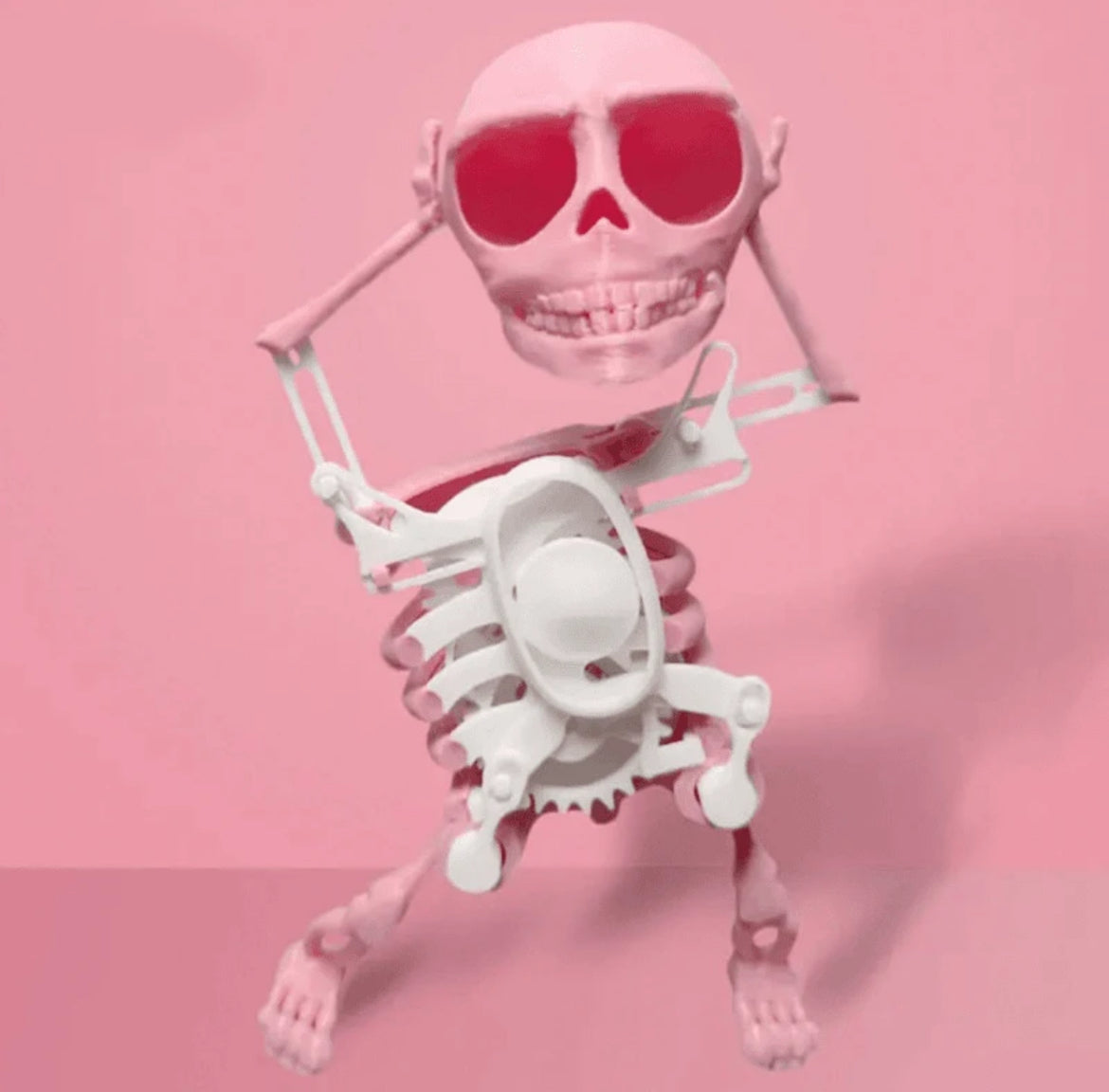 Funny Dancing Skeleton, 3D Wobbling Skeleton, Manual Wind-Up Skeleton, Creative Ornament