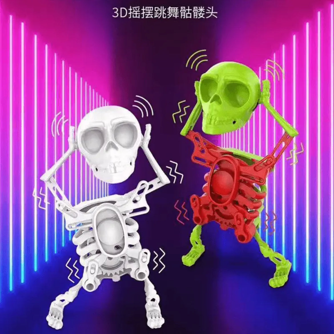 Funny Dancing Skeleton, 3D Wobbling Skeleton, Manual Wind-Up Skeleton, Creative Ornament