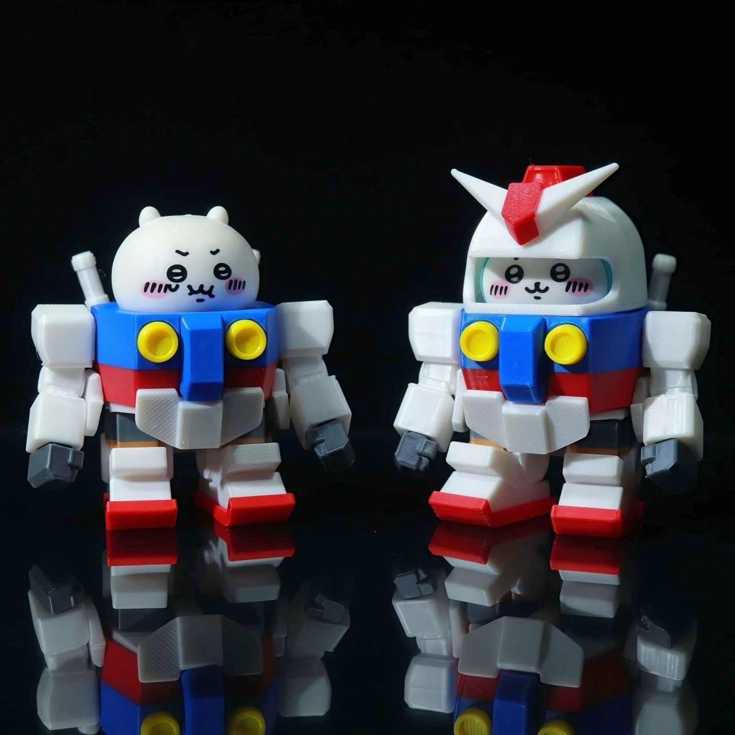 Chiikawa X Gundam Action Figure with Magnet (Pilot Detachable) - Hachiware Piloting Version