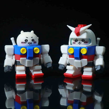 Chiikawa X Gundam Action Figure with Magnet (Pilot Detachable) - Hachiware Piloting Version