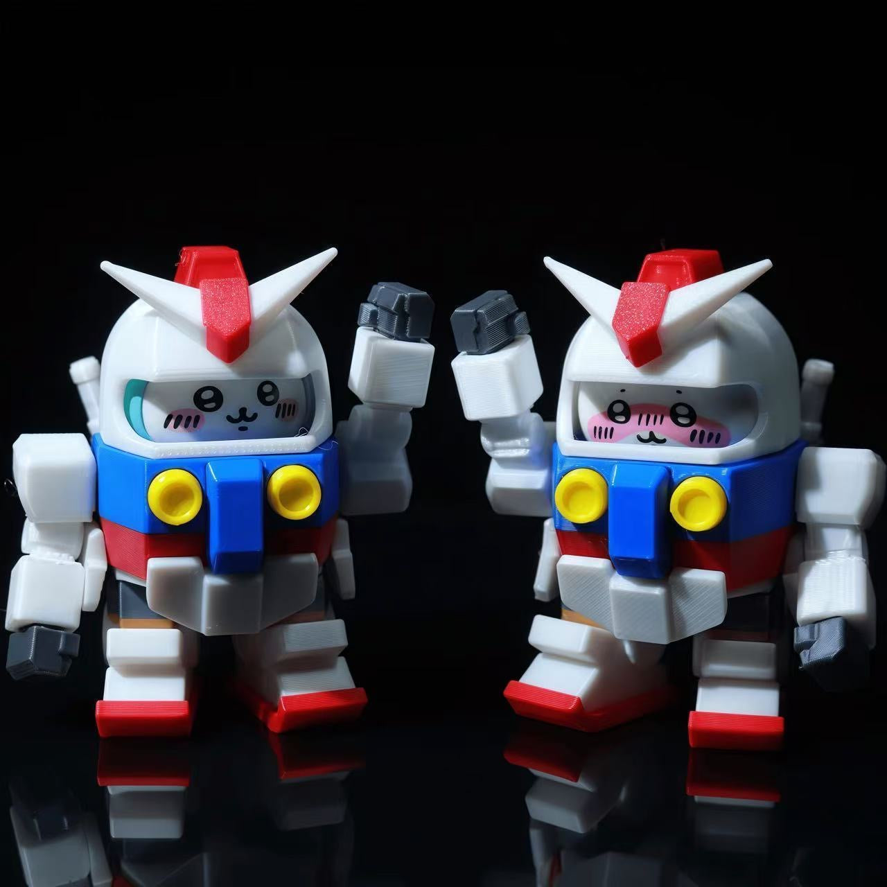 Chiikawa X Gundam Action Figure with Magnet (Pilot Detachable) - Hachiware Piloting Version