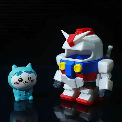 Chiikawa X Gundam Action Figure with Magnet (Pilot Detachable) - Hachiware Piloting Version
