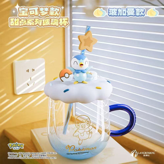 Langbowang Licensed Pokemon Dessert Series Glass Cup - Piplup