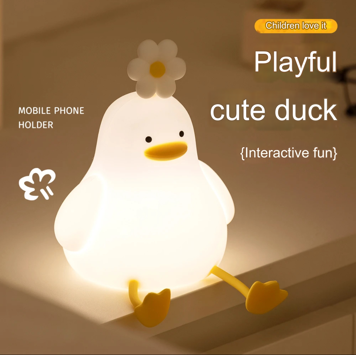 Flower Duck Touch Lamp, a cute and practical night light, a creative gift.