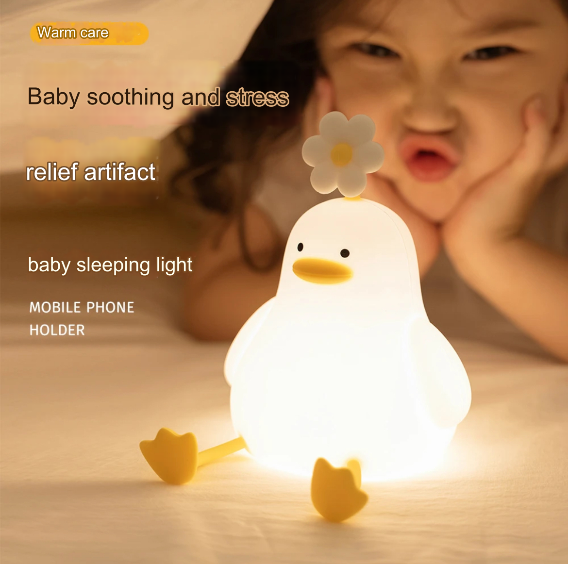 Flower Duck Touch Lamp, a cute and practical night light, a creative gift.